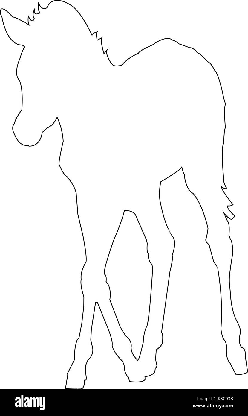 Outline of an african Zebra Stock Vector