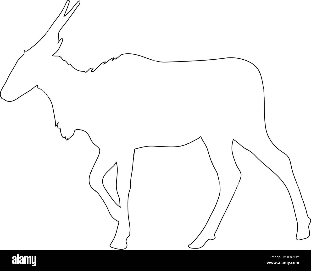 Outline of an african eland antelope Stock Vector