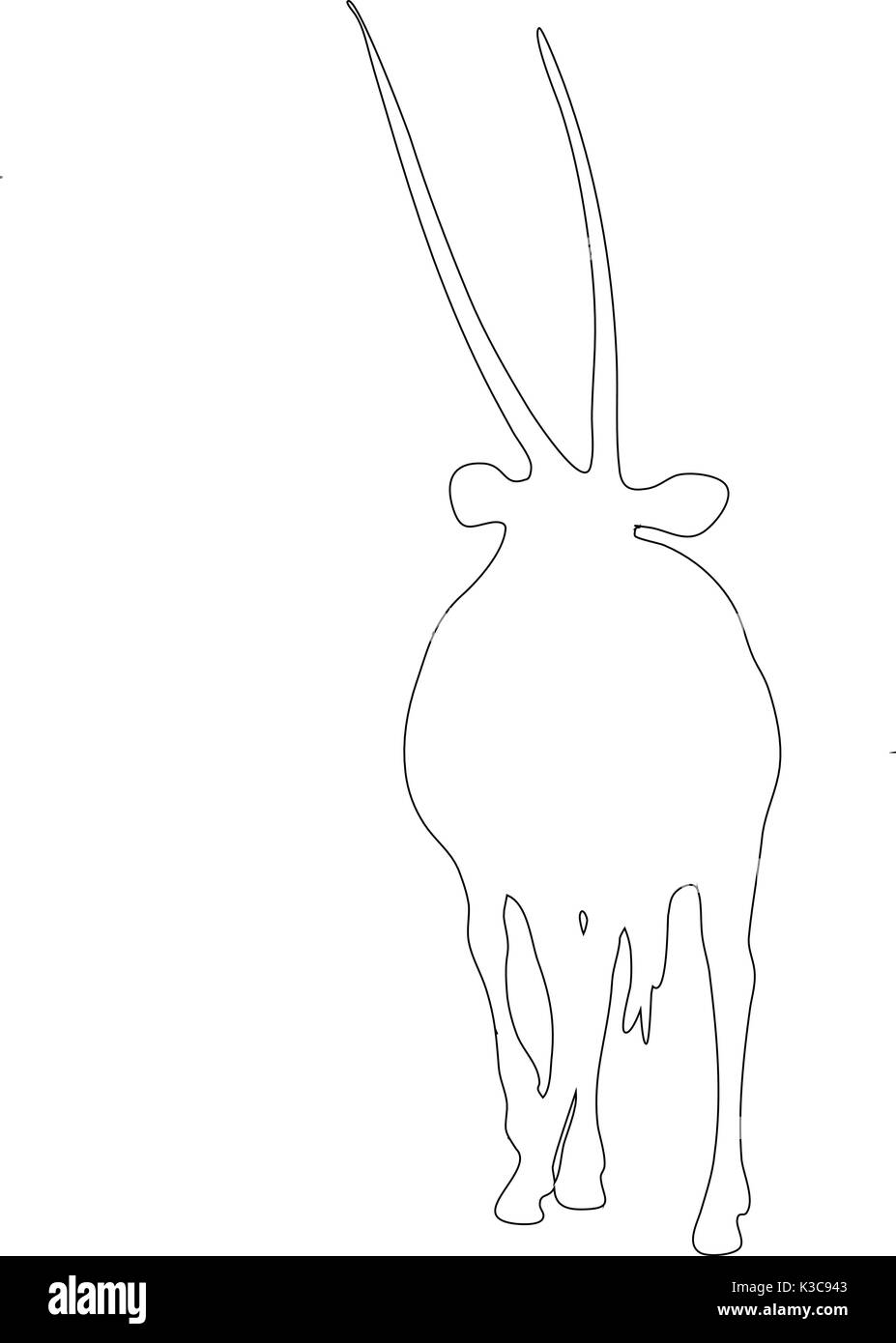 Outline of an african Oryx Stock Vector