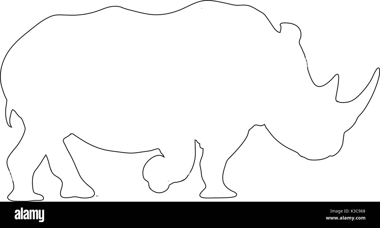 Rhino outline Stock Vector Images - Alamy, image size:1300x780