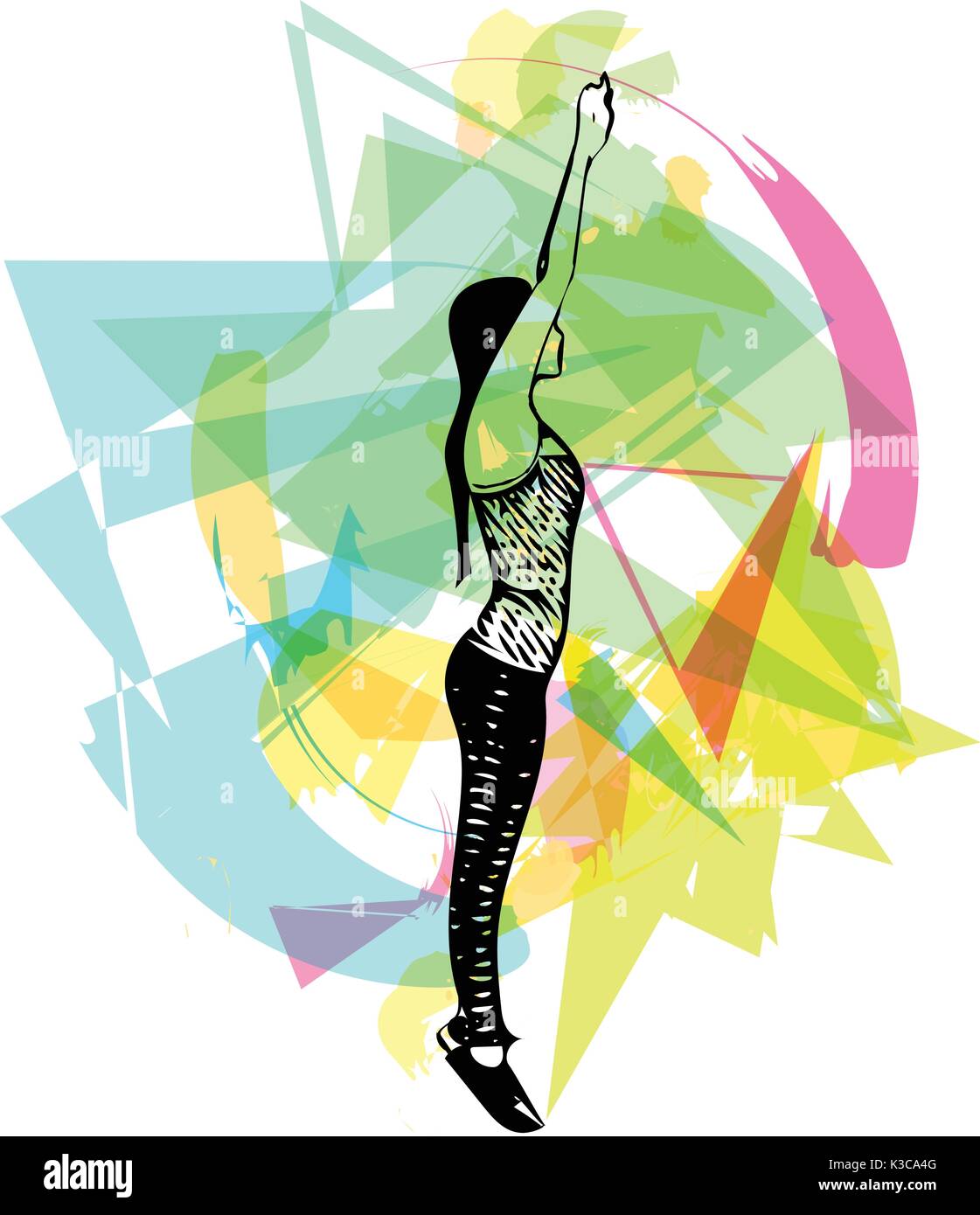 Download abstract fitness woman, trained female body Vector illustration Stock Vector Art & Illustration ...