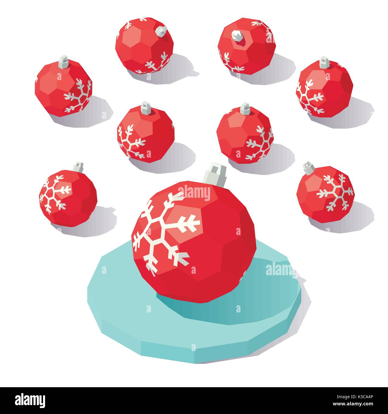 Christmas toy red ball Stock Vector