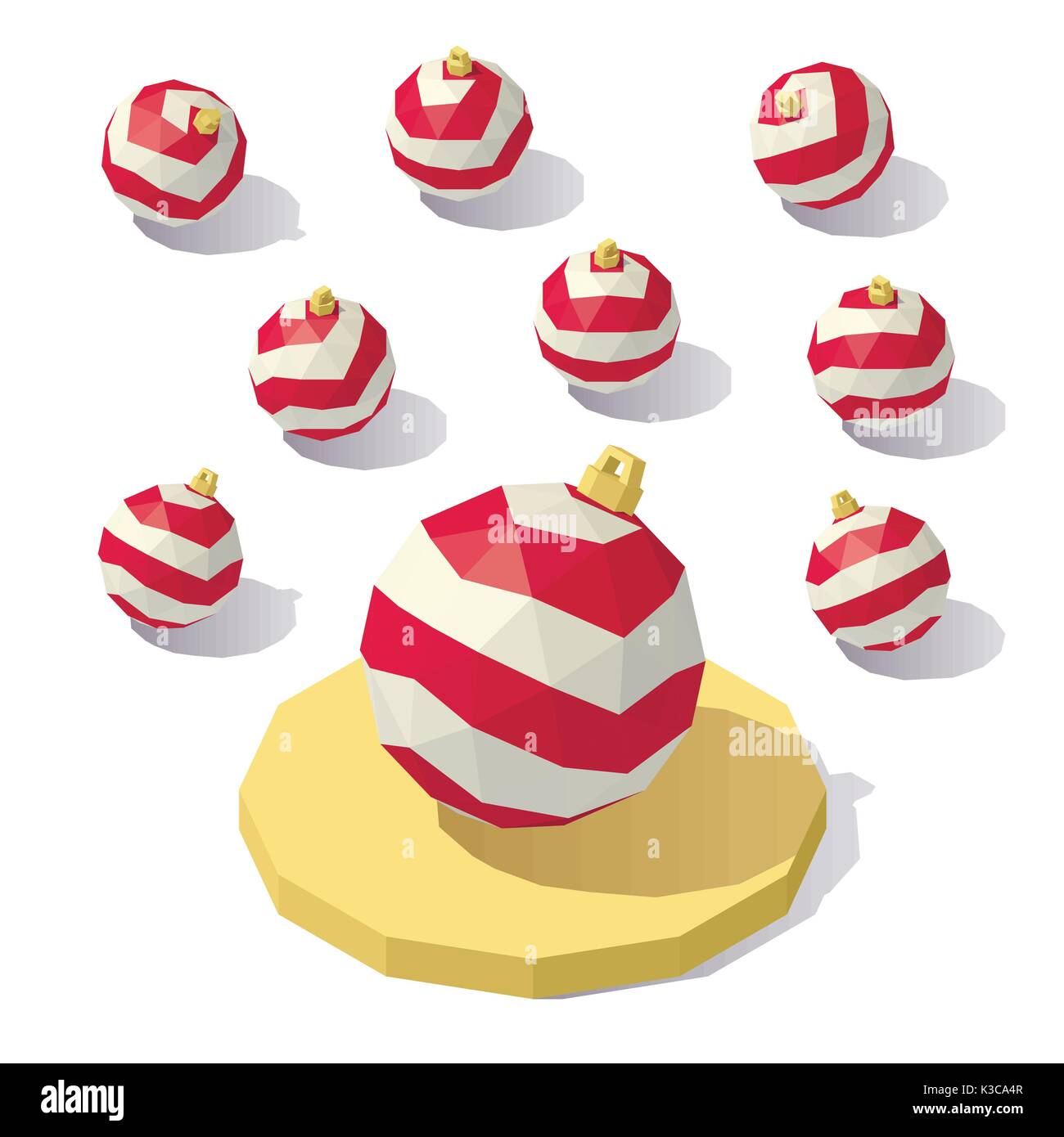 Lowpoly Christmas ball toy Stock Vector