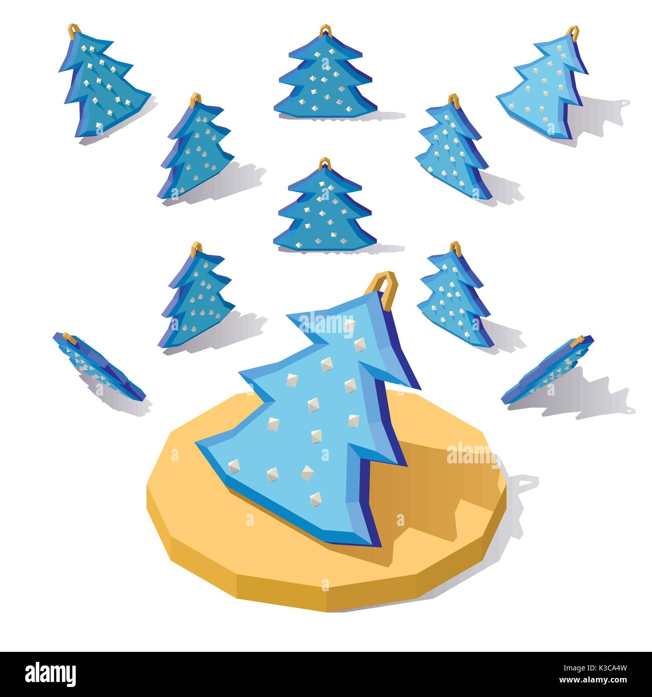 Christmas tree in the snow Stock Vector
