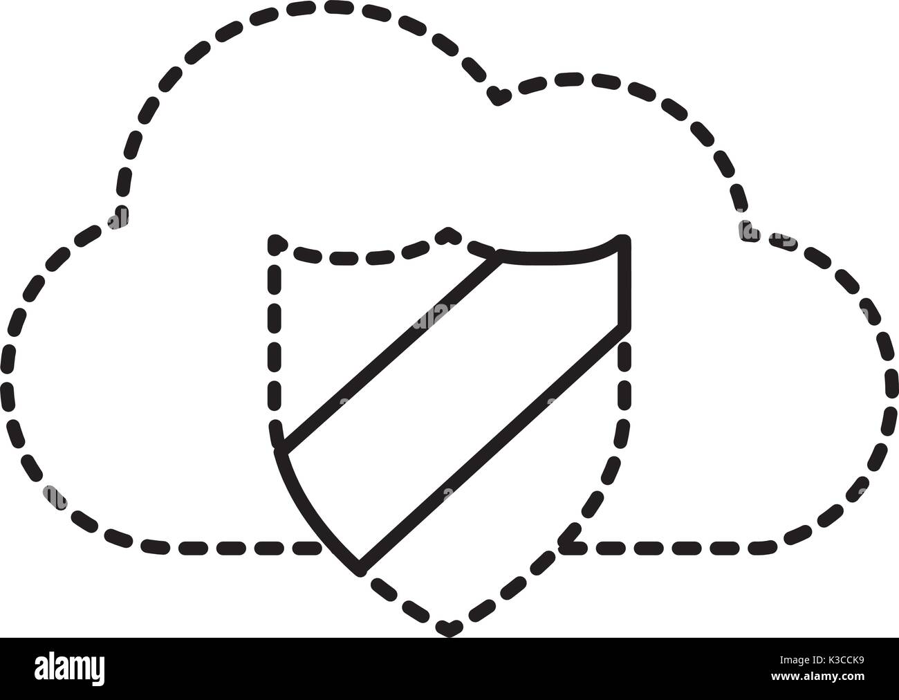 dotted shape cloud data center with security shield Stock Vector Image ...