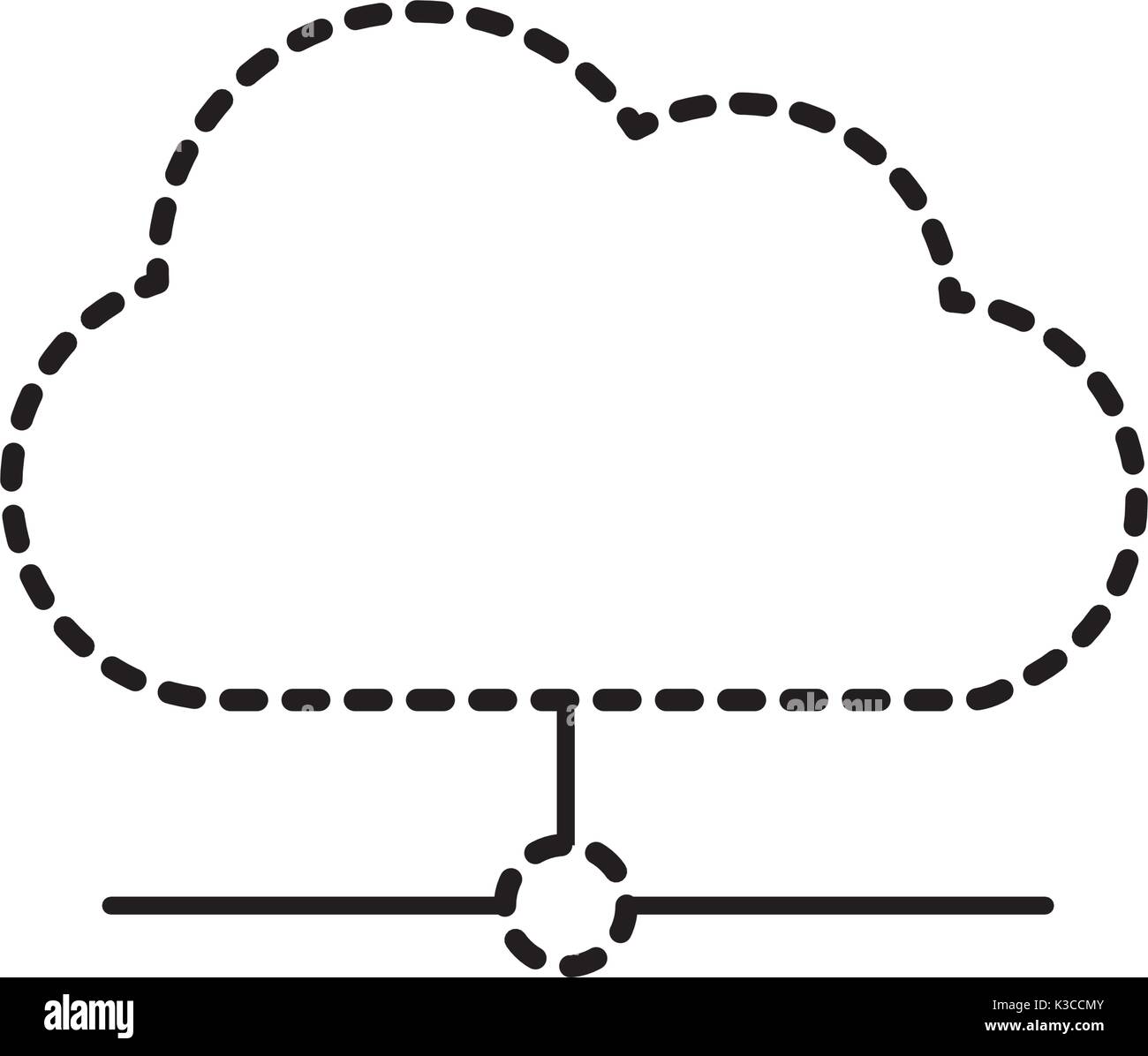 dotted shape cloud data connection network information Stock Vector ...
