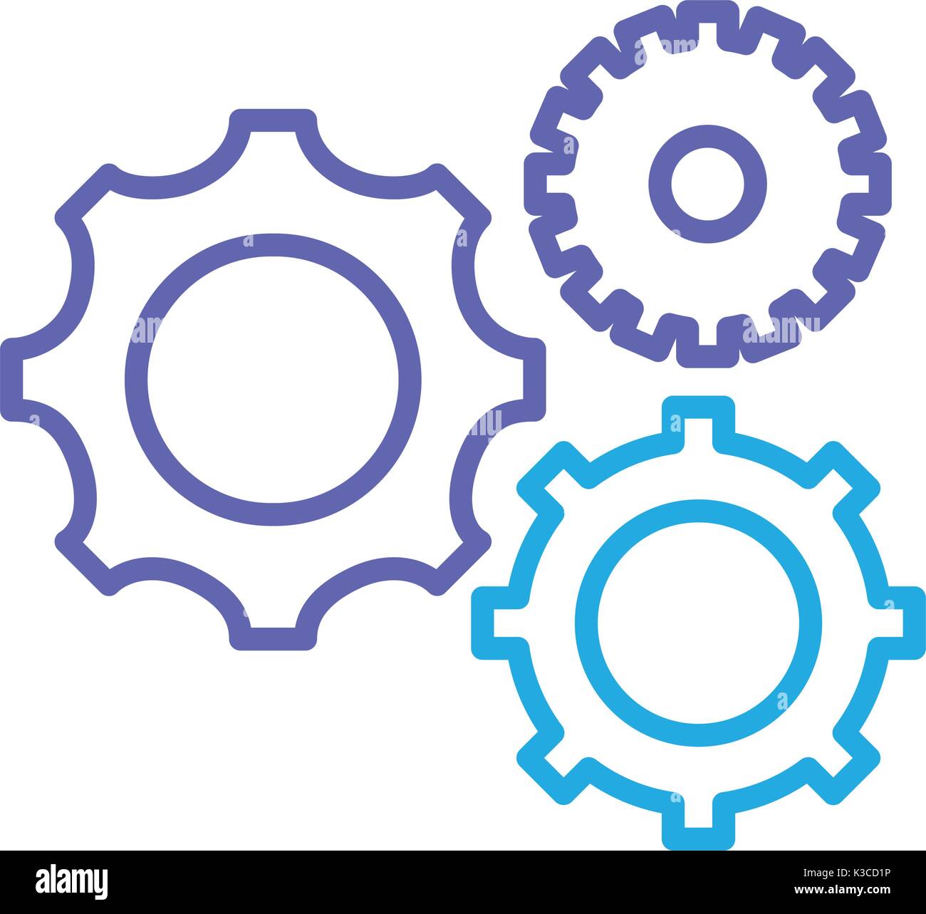 sihouette gears engineering industry process technology Stock Vector ...