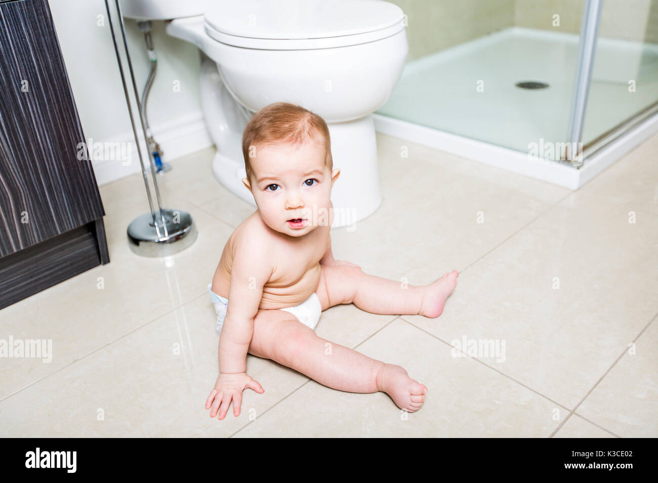 Toddler baby toilet in bathroom Stock Photo Alamy