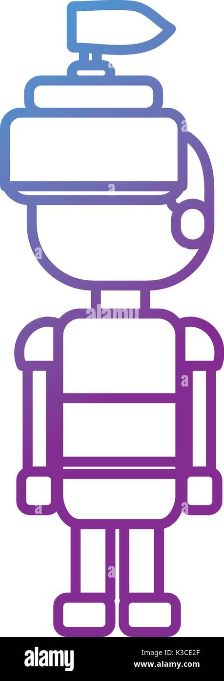 line warrior character to video game technology play Stock Vector