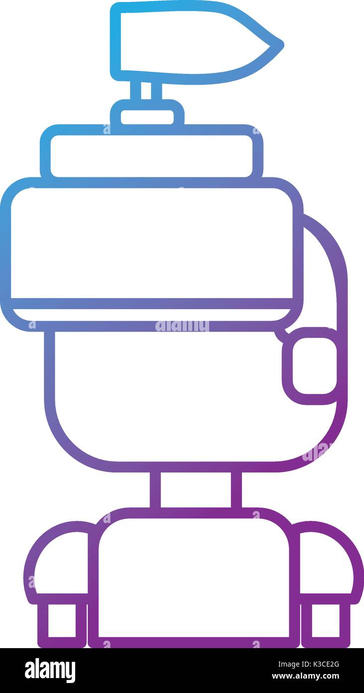 line warrior character to video game technology play Stock Vector