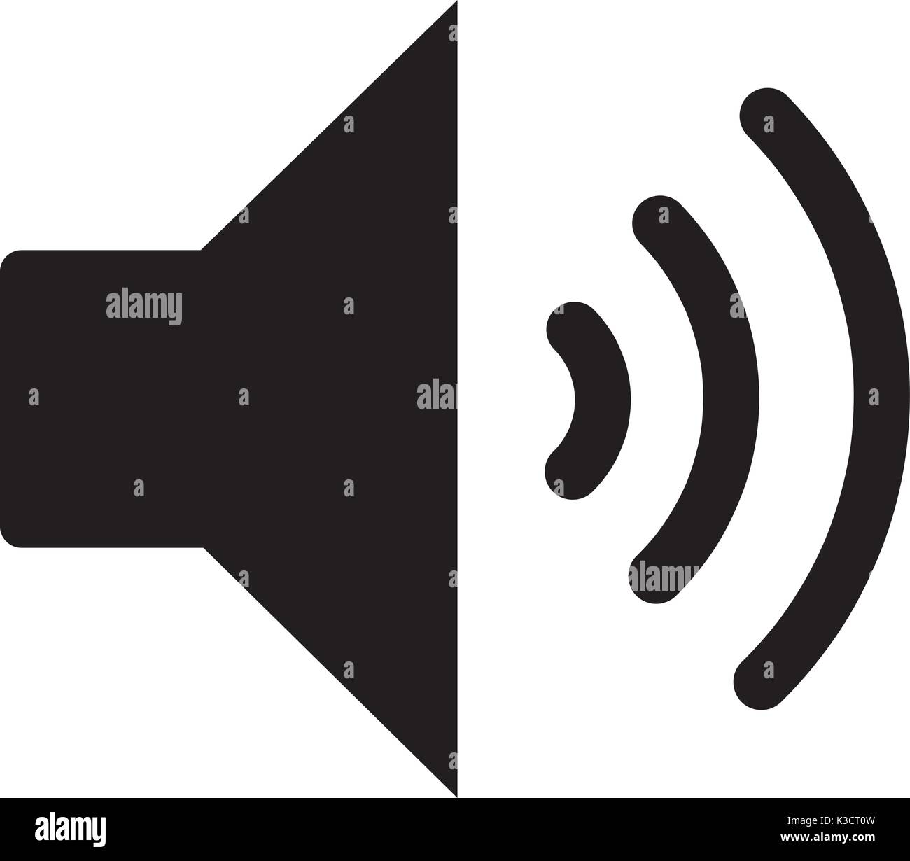 Black audio speaker volume or music speaker volume on line art icon ...