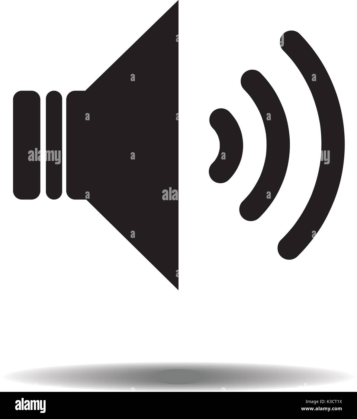 Black audio speaker volume or music speaker volume on line art icon isolated on white backgeound for apps and websites. Vector illustration EPS10 Stock Vector