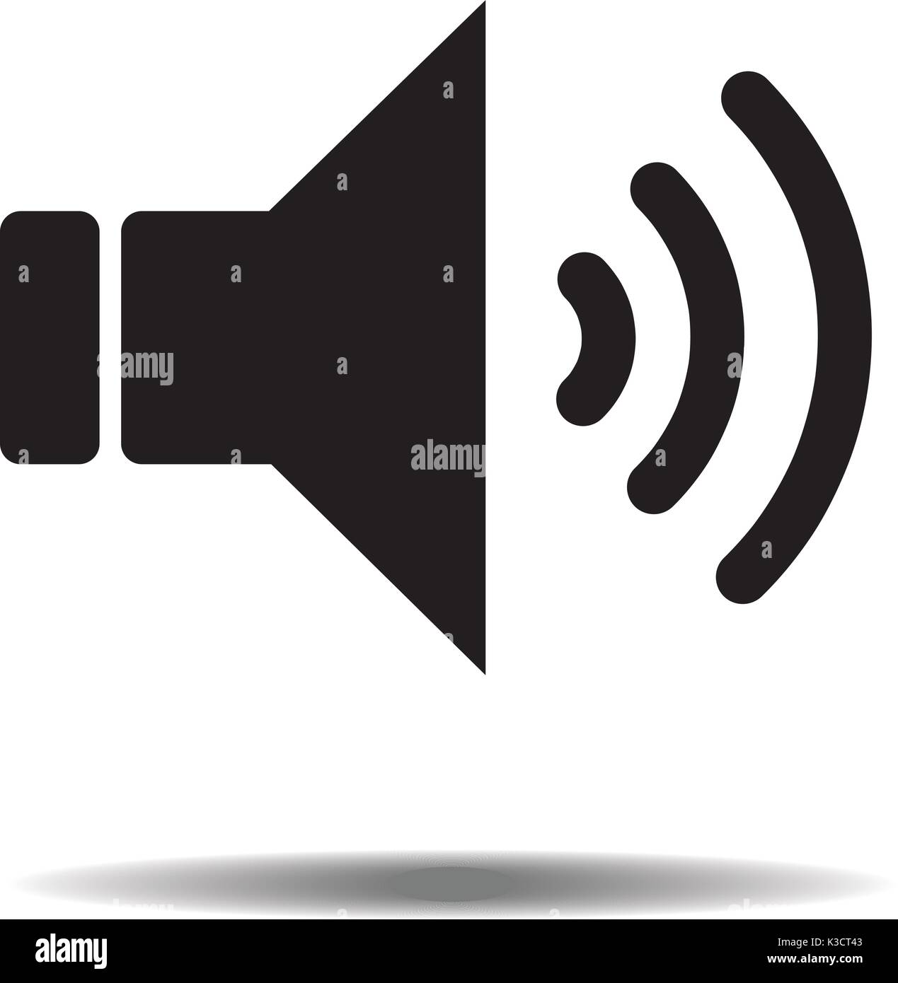 Black audio speaker volume or music speaker volume on line art icon ...