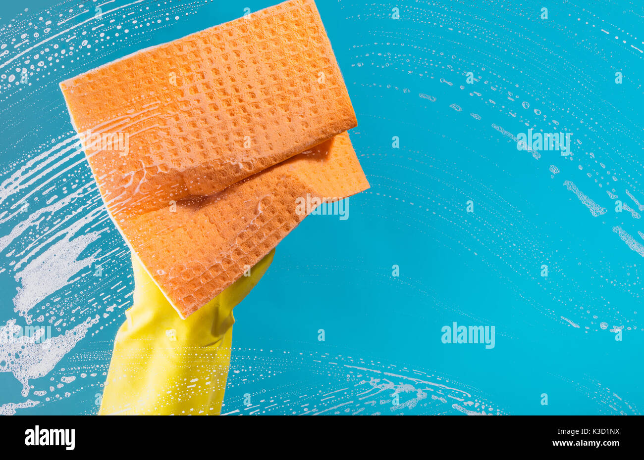 Hand With Rag Cleaning concept, hand with a rag cleans the surface Stock Photo - Alamy