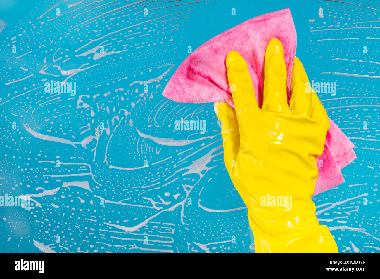 Hand With Rag Cleaning concept, hand with a rag cleans the surface Stock Photo - Alamy