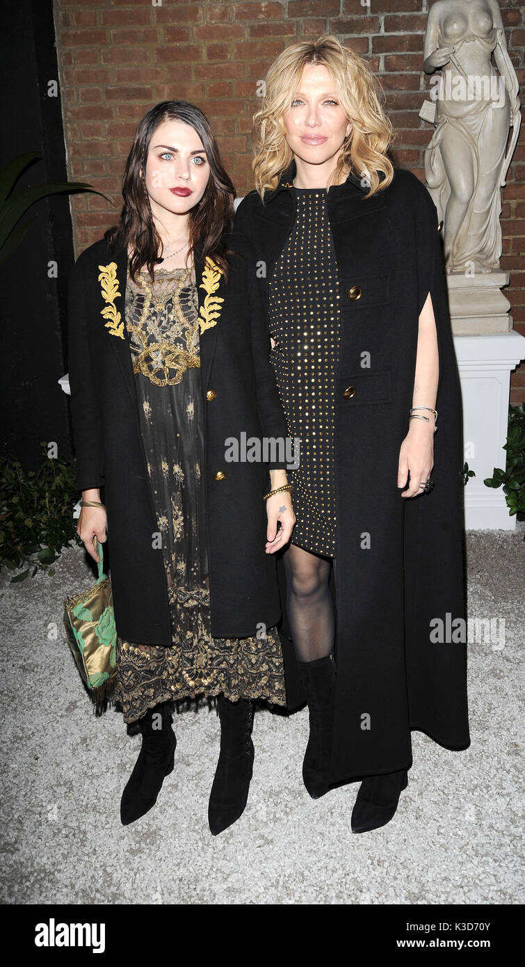Photo Must Be Credited ©Alpha Press 078237 20/09/2016 Frances Bean Cobain and Courtney Love at a launch party to celebrate the Burberry and Dazed cover held at Makers House in London during London Fashion Week Spring Summer 2017 Stock Photo