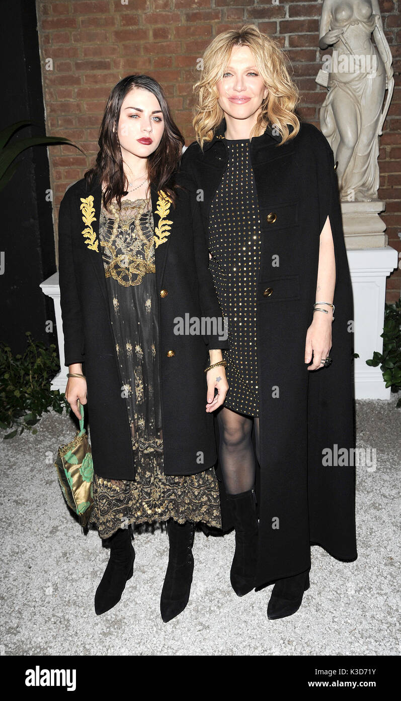 Photo Must Be Credited ©Alpha Press 078237 20/09/2016 Frances Bean Cobain and Courtney Love at a launch party to celebrate the Burberry and Dazed cover held at Makers House in London during London Fashion Week Spring Summer 2017 Stock Photo