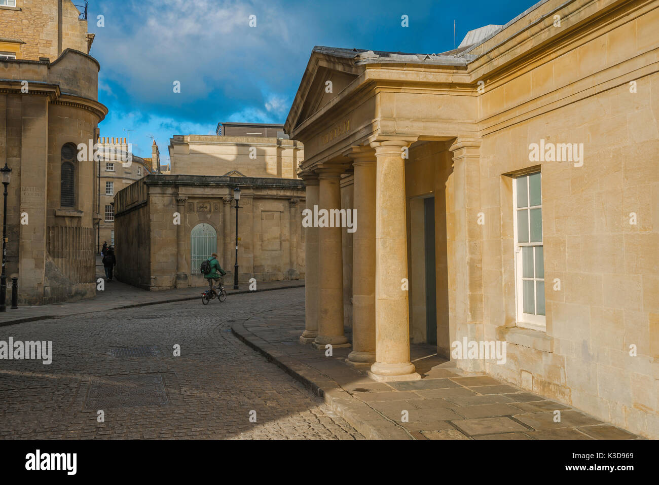 The neoclassical entrance to the Cross Bath, a Georgian thermal spa house, in the centre of Bath, Somerset, England. Stock Photo