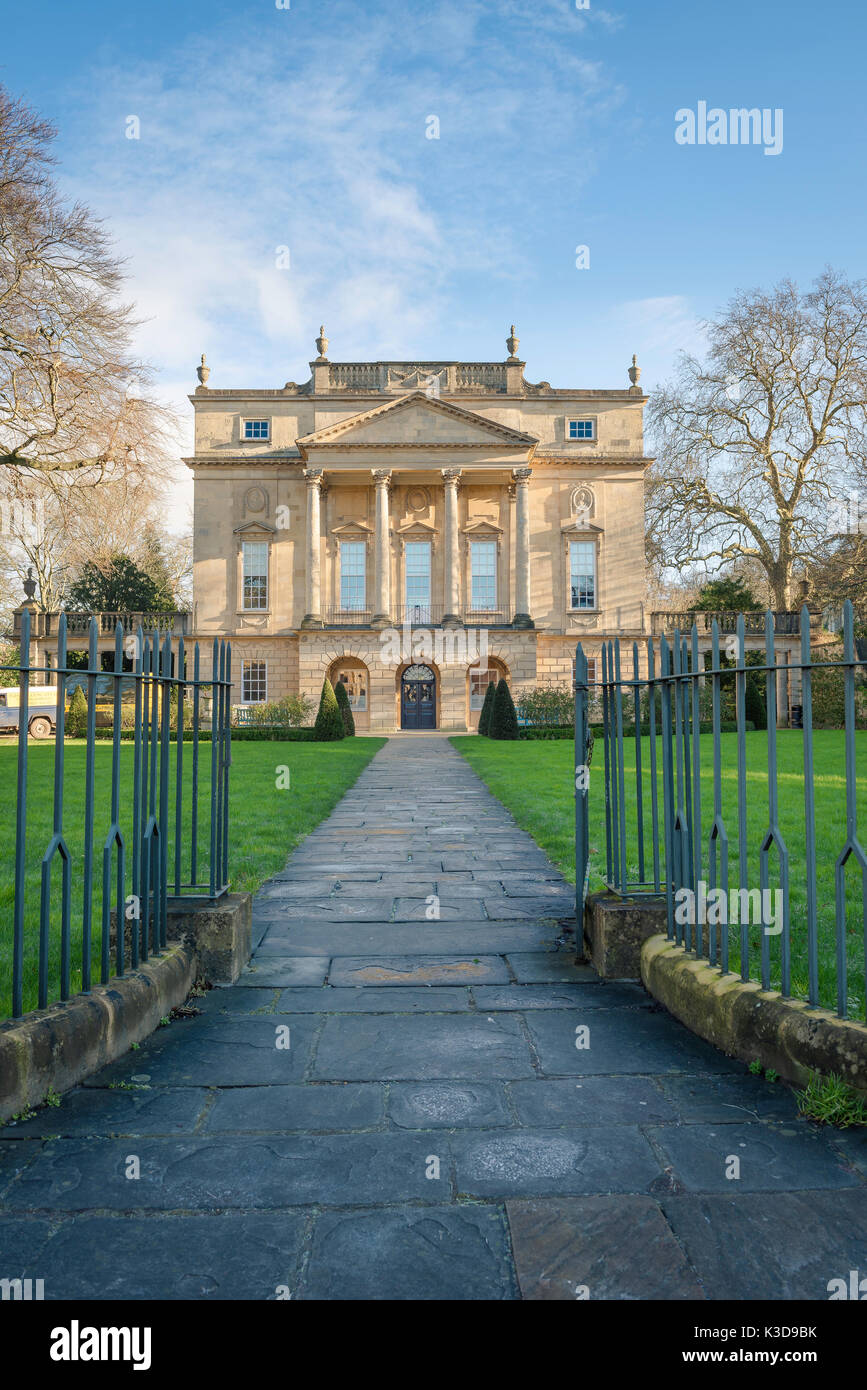 Bath UK museum, the Holburne Museum in Bath, a grand Georgian Palladian style building that now contains the city's extensive art gallery, UK. Stock Photo