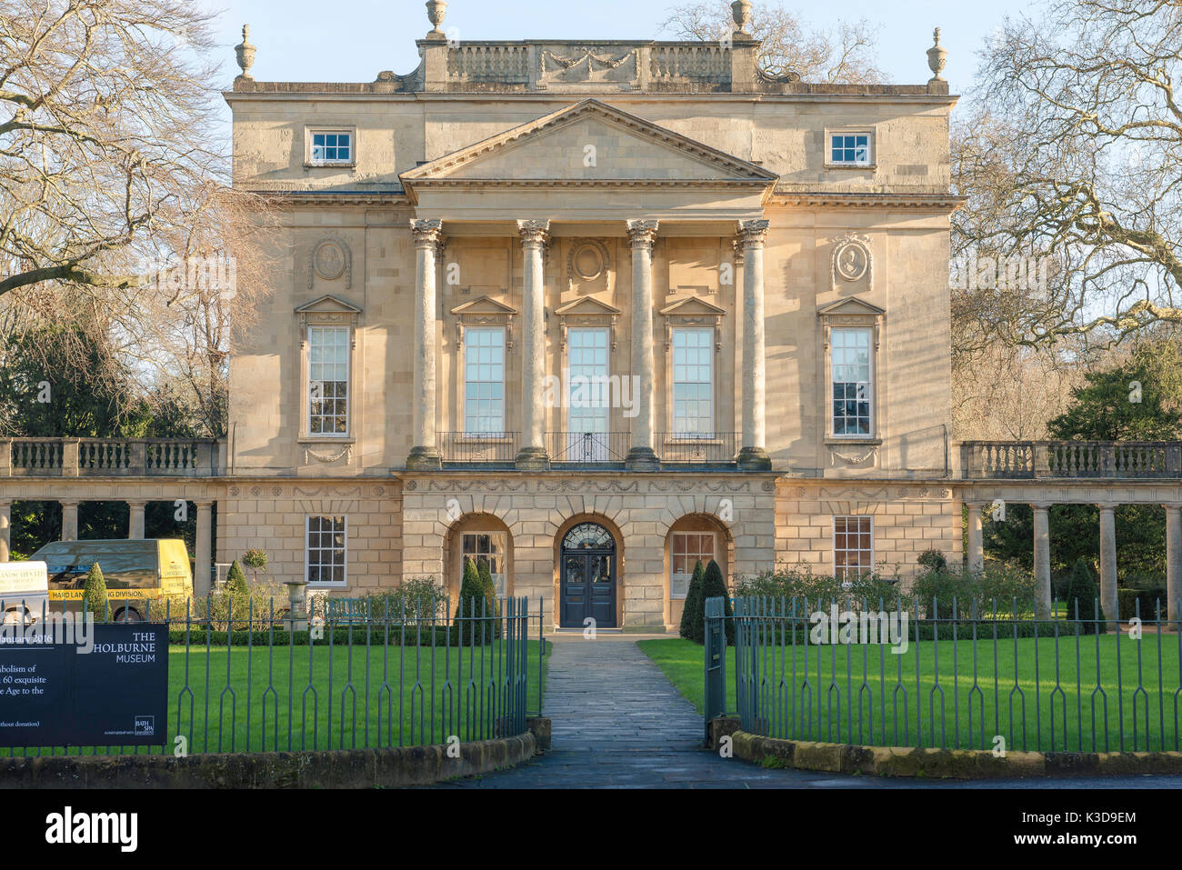 Holburne Museum Bath, front of the the Holburne Museum in Bath, a grand Georgian Palladian style building that houses an extensive art gallery, UK. Stock Photo