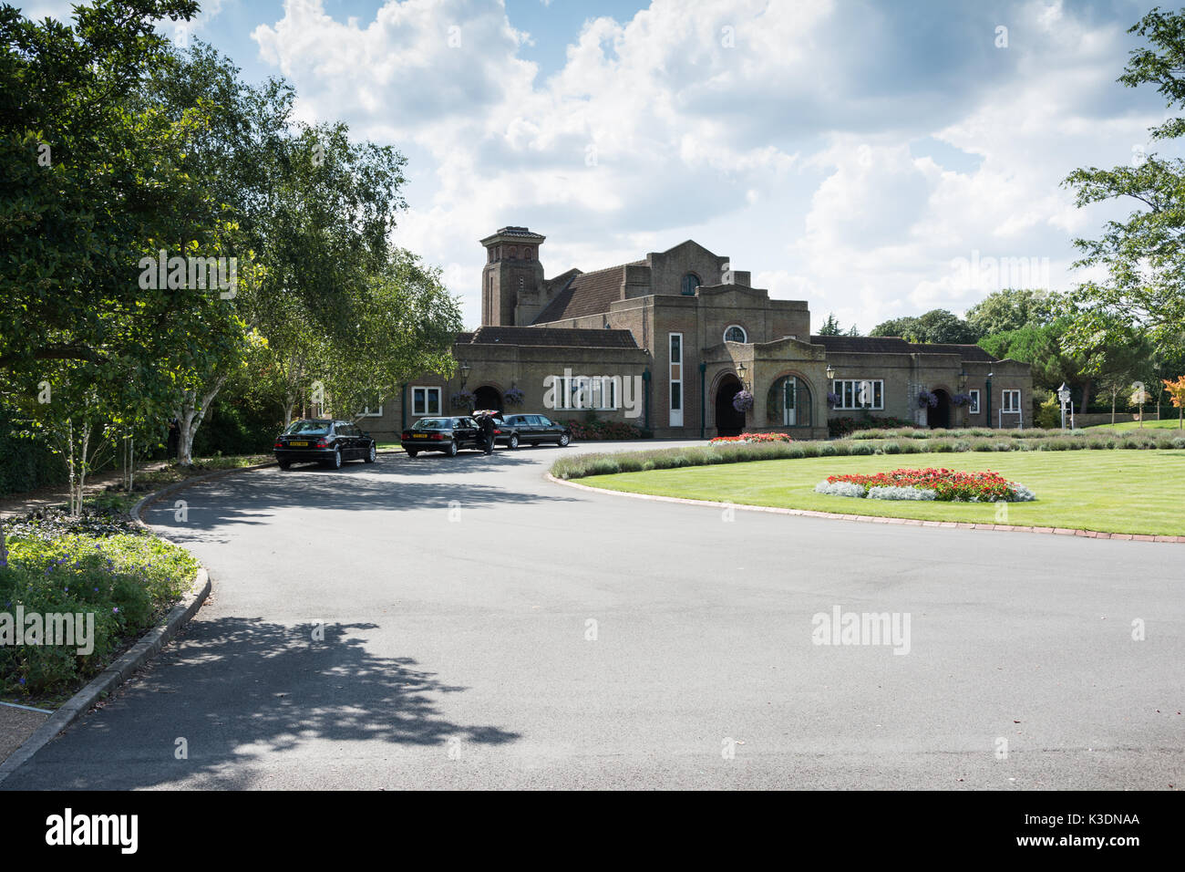 Mortlake Crematorium is in Kew, near its boundary with Mortlake. Stock Photo