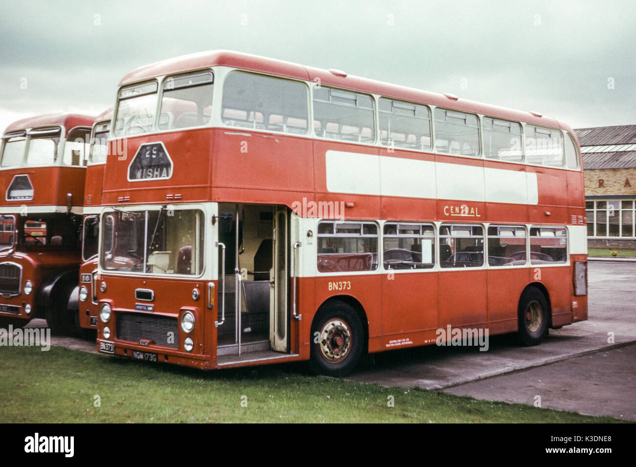 Scotland, UK - 1973: Vintage image of buses operating in 1973. Central SMT Bristol VRT SL6G/ECW Fleet No. BN373 (registration NGM 173G). Stock Photo
