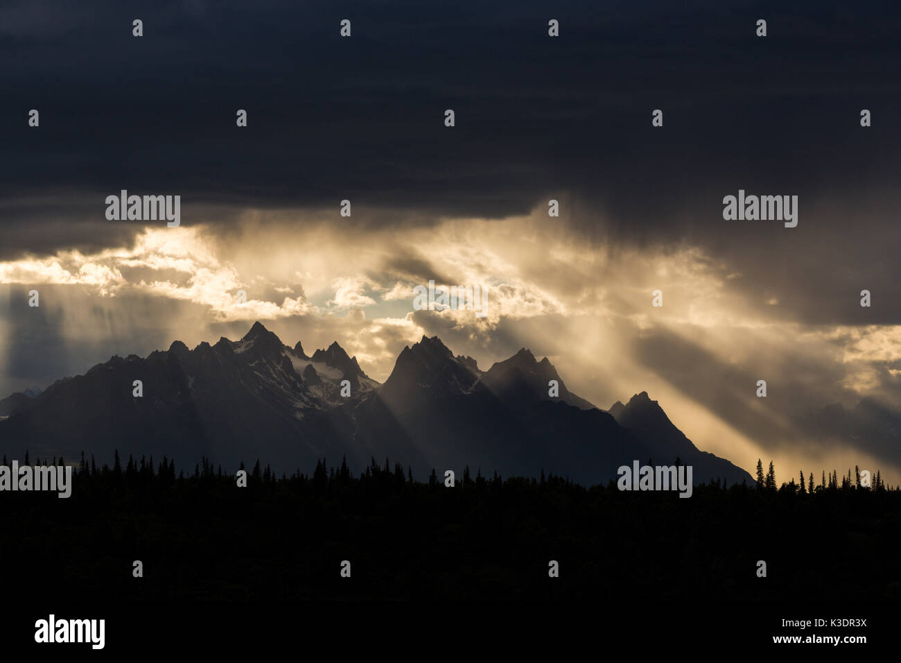 Outlook Alaska Range, Denali Nationalpark, Talkeetna, Denali Viewpoint South, Alaska, USA Stock Photo