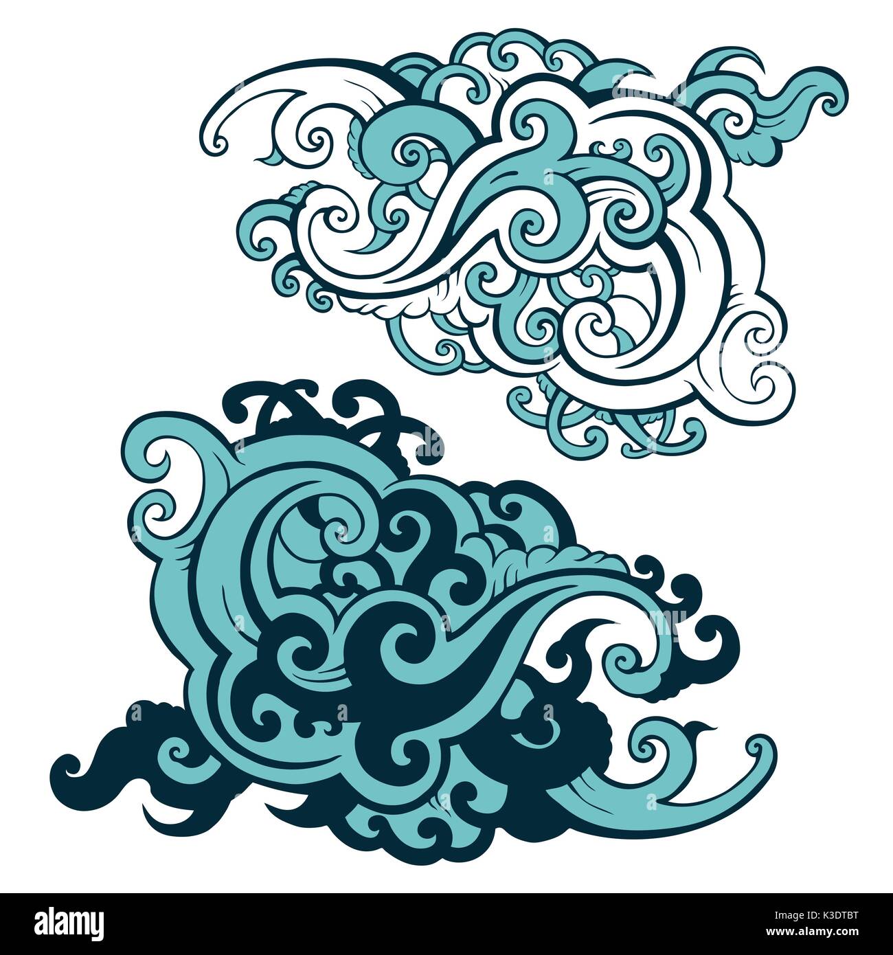 Sea waves set Stock Vector Image & Art - Alamy