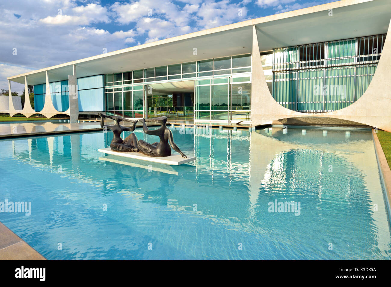 Brazil, Brazil, The presidential palace Palacio da Alvorada of Oscar Niemeyer is the official residence of the Brazilian president, Stock Photo