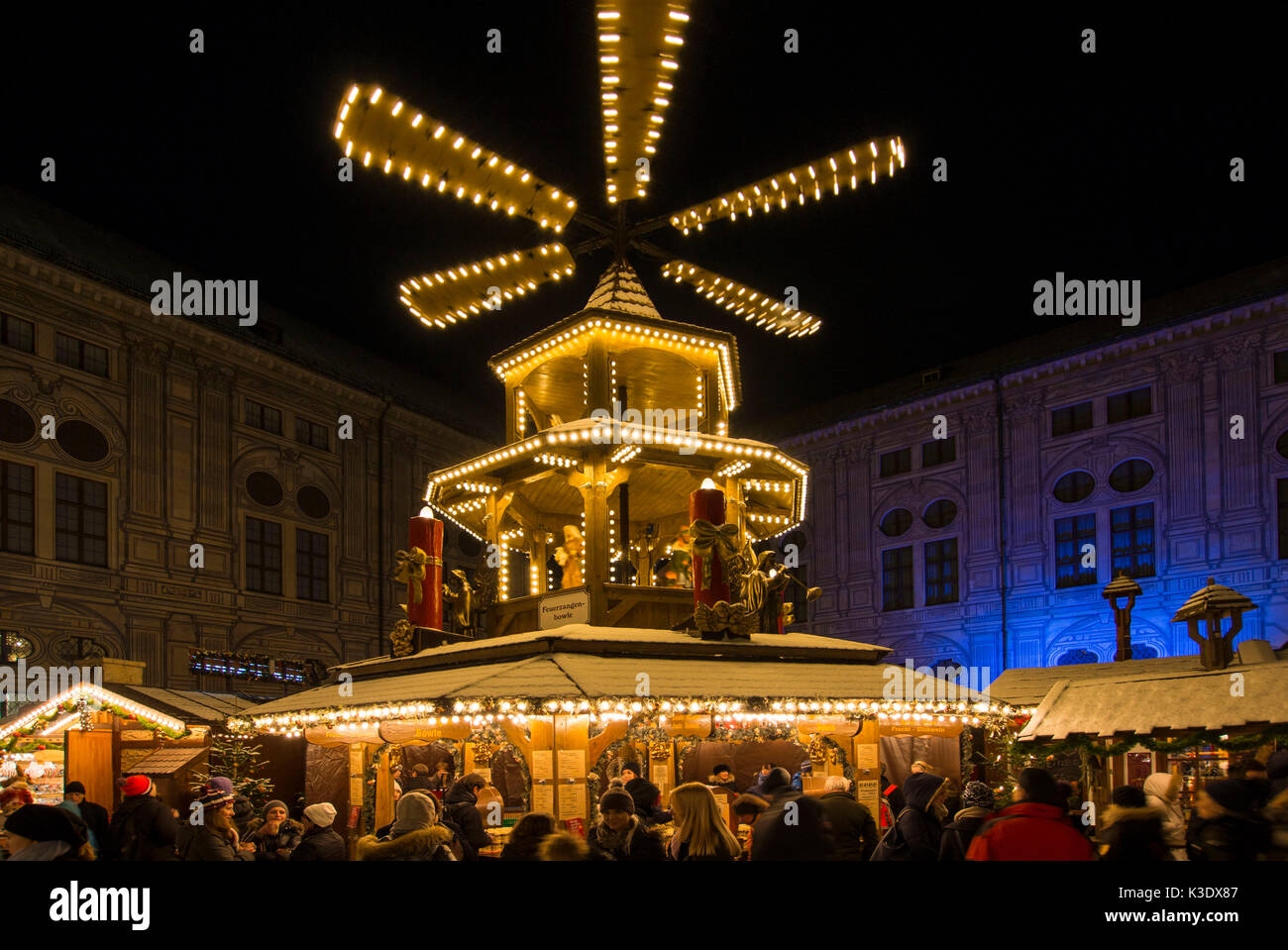Christmas fair in the imperial court of the residence in Munich, Bavaria, Germany, Stock Photo