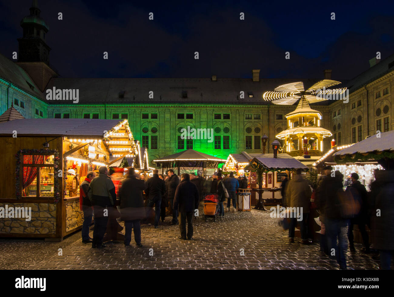 Christmas fair in the imperial court of the residence in Munich, Bavaria, Germany, Stock Photo