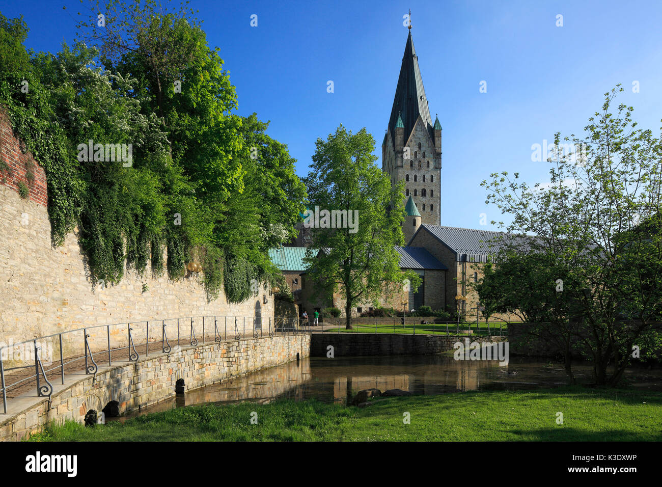 Cathedral and Kaiserpfalz with LWL museum in the Kaiserpfalz, Paderborn, Ostwestfalen-Lippe, North Rhine-Westphalia, Stock Photo