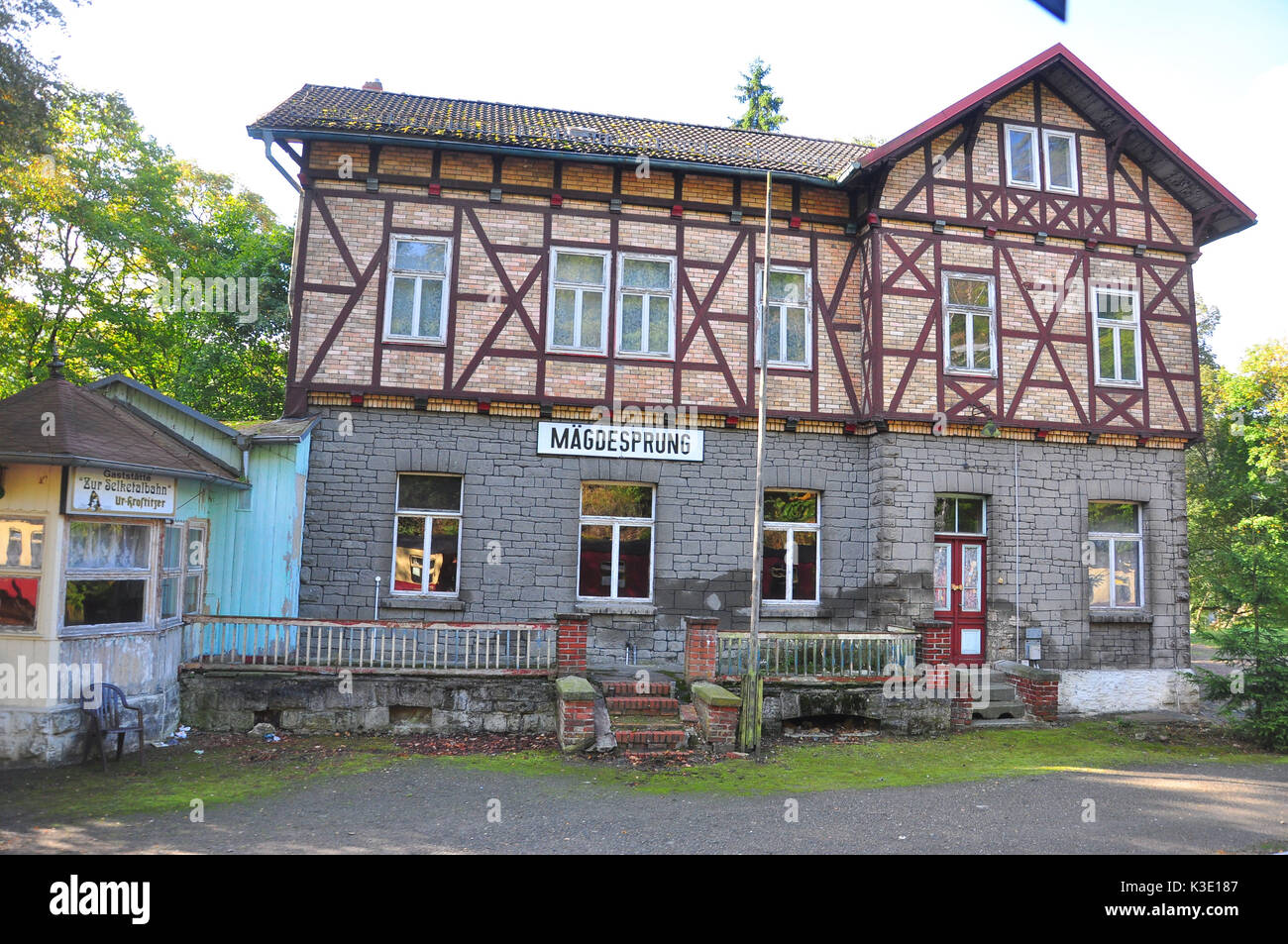 Deutschland, Sachsen-Anhalt, Ostharz, Haltepunkt, Mägdesprung, Harzer Schmalspurbahn, Stock Photo