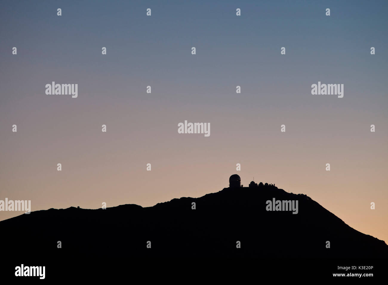 Chile, observatory Observatorio Reading Campanas, sundown, Stock Photo