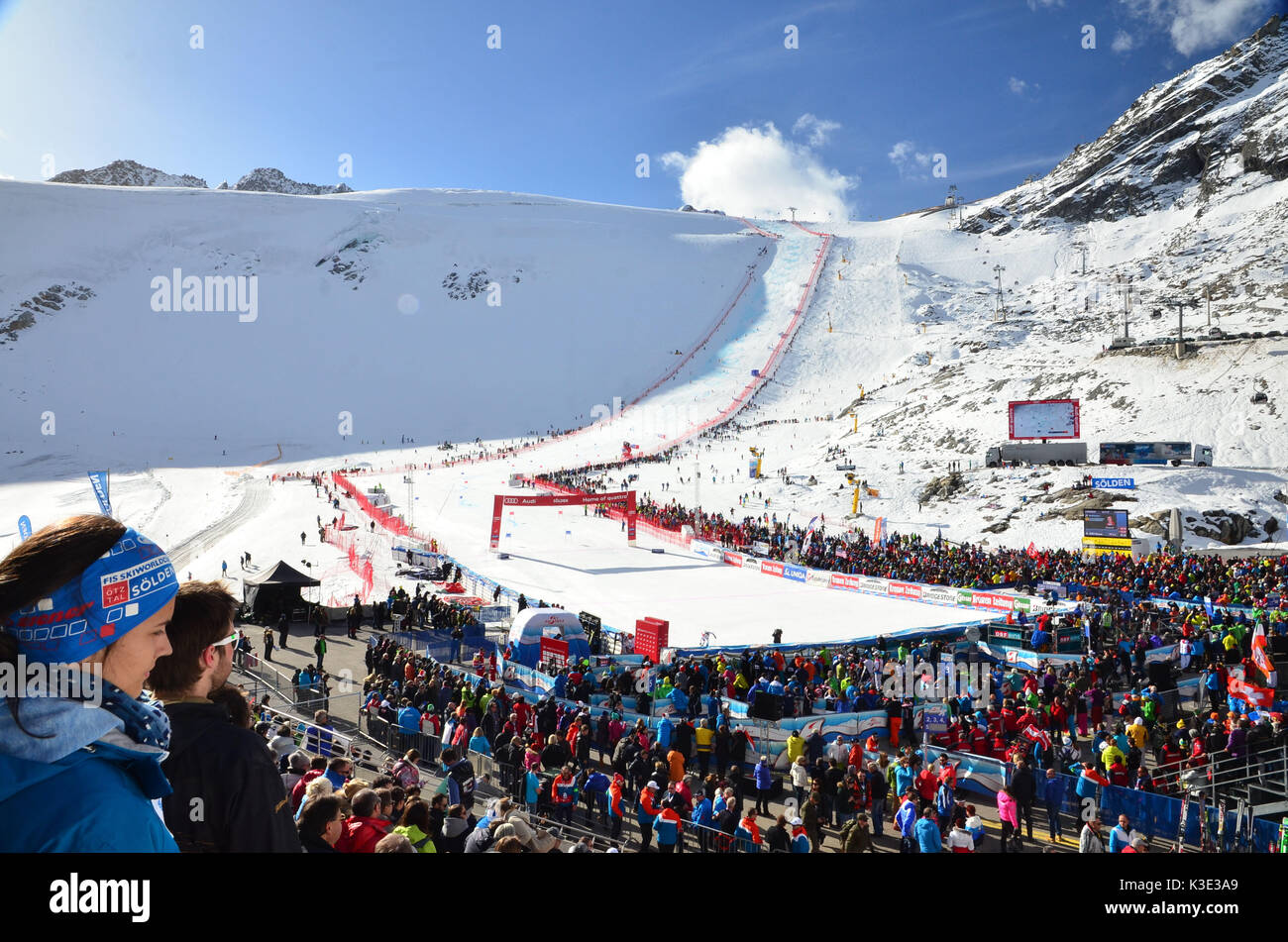 Skiing, ski race, ski world cup, ski slope, spectator, Stock Photo