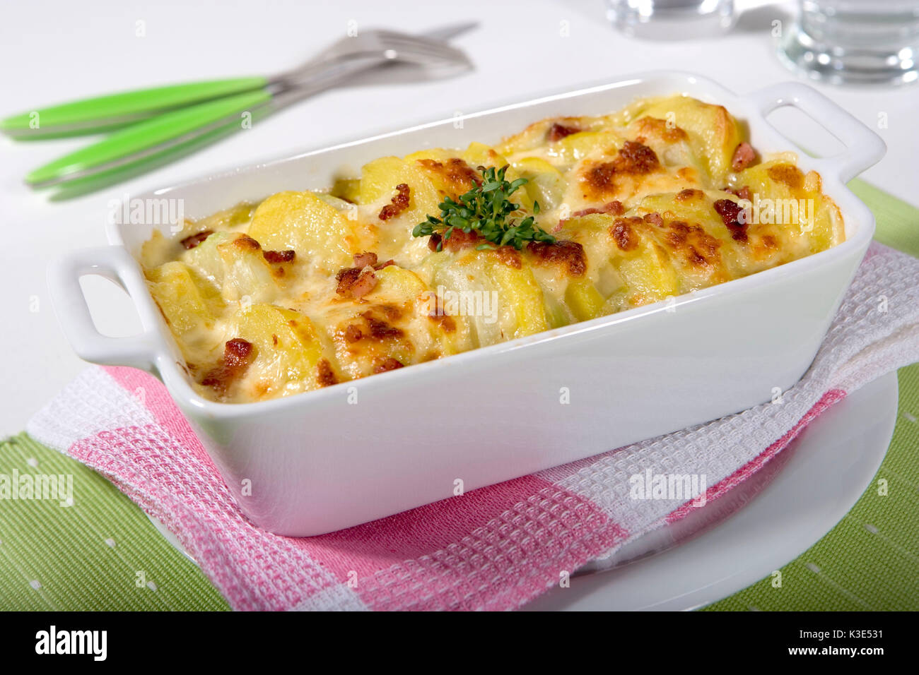 Potato kohlrabi gratin Stock Photo Alamy