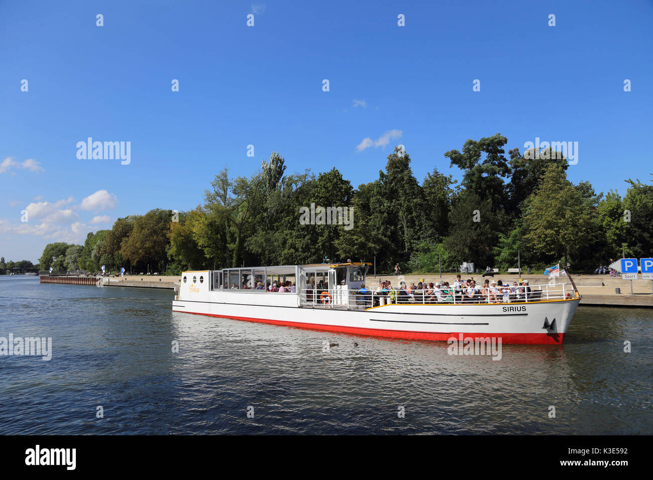 Germany, Brandenburg at the Havel, Brandenburg Niederhavel, excursion boat, Stock Photo