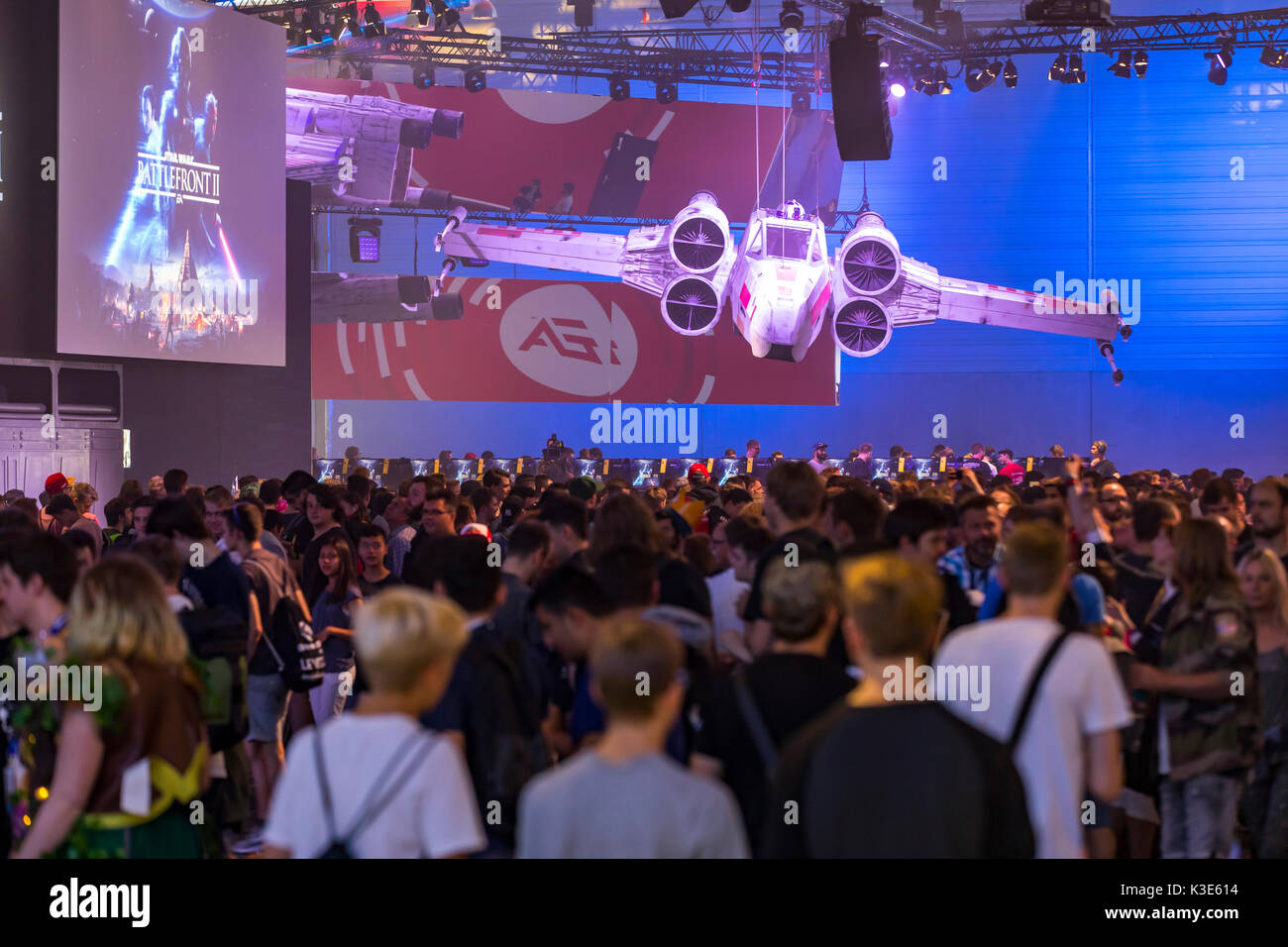 Gamescom, the world's largest trade fair for video and computer games, in Cologne, Germany, Stock Photo