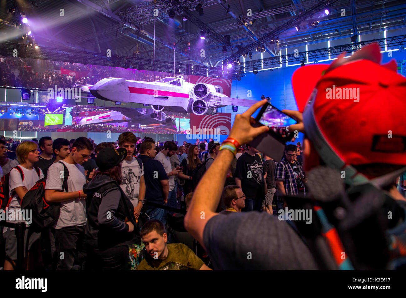 Gamescom, the world's largest trade fair for video and computer games, in Cologne, Germany, Stock Photo