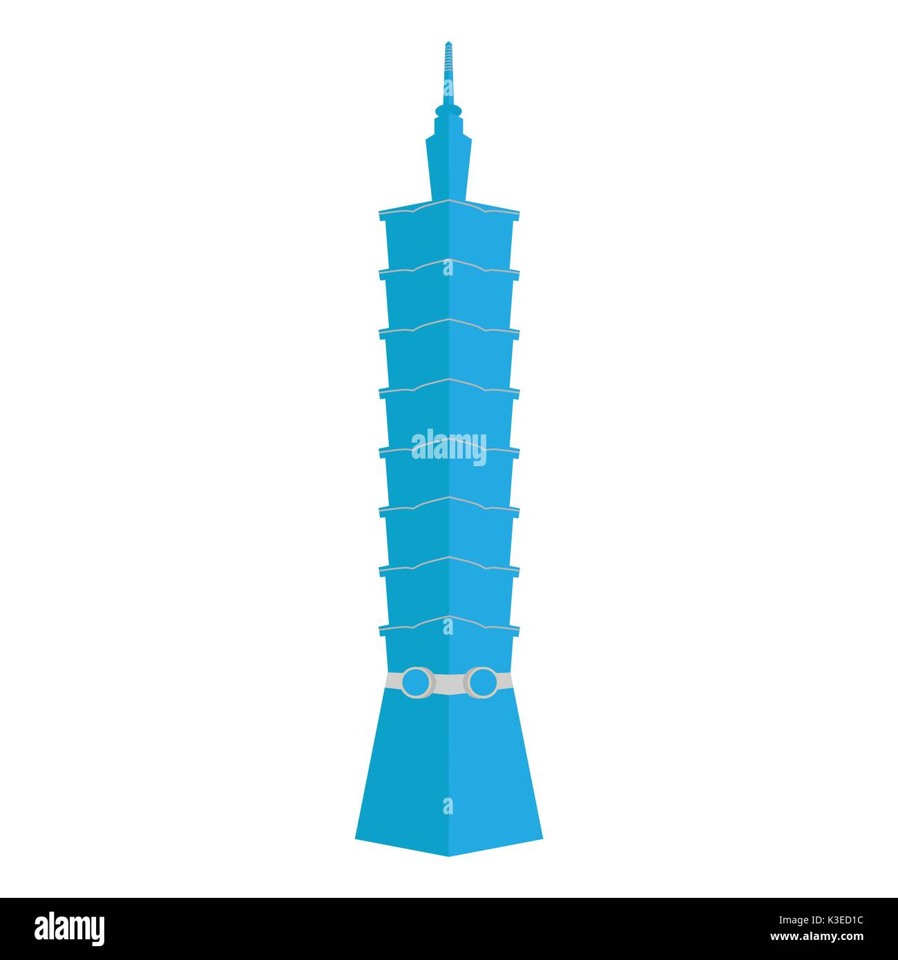 Vector illustration Taipei 101 skyscraper. Taipei Taiwan symbol, sign ...