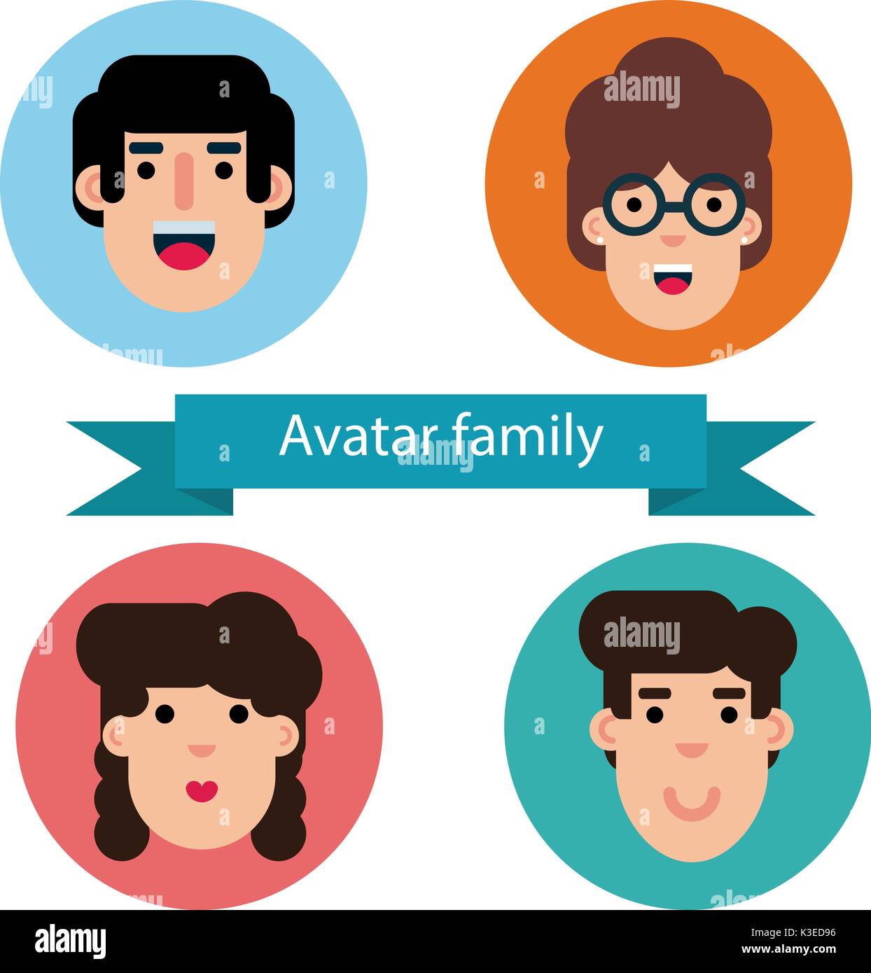 Set avatar family Stock Vector
