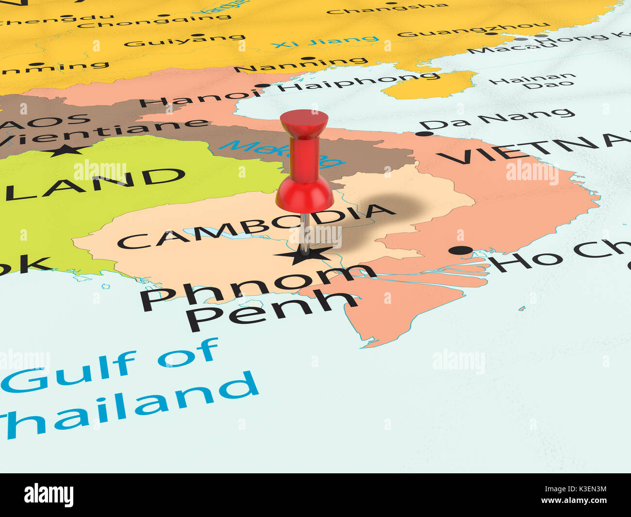 Map Of Phnom Penh Hi Res Stock Photography And Images Alamy Pushpin On Phnom Penh Map Background 3d Illustration K3EN3M