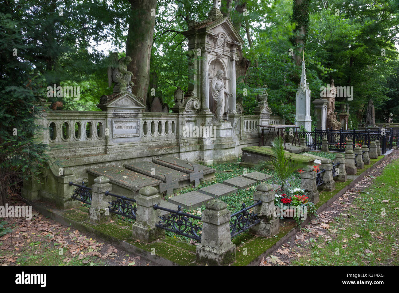 Tombs on the Melaten cemetery in Cologne, North Rhine-Westphalia, Germany Stock Photo