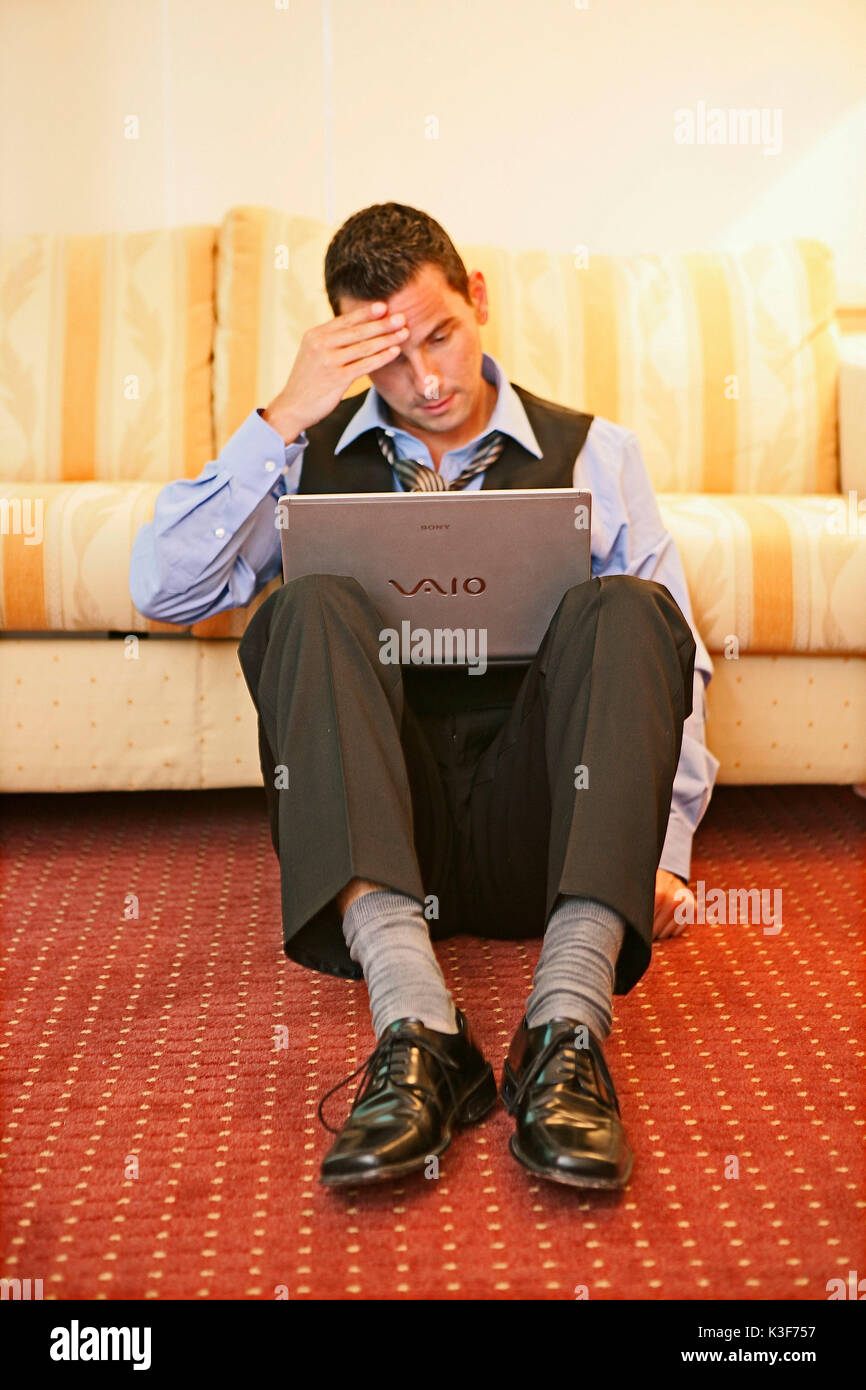 Man with laptop Stock Photo