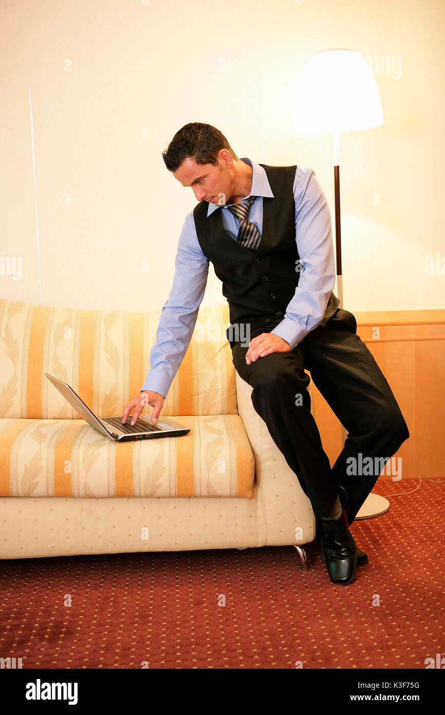Man with laptop Stock Photo