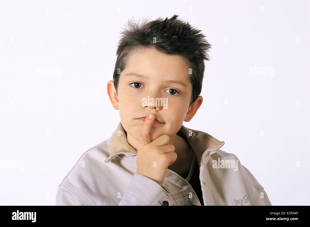 Small boy with the reflexion Stock Photo