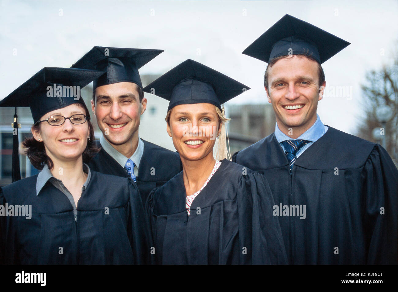 University graduates with doctoral caps Stock Photo