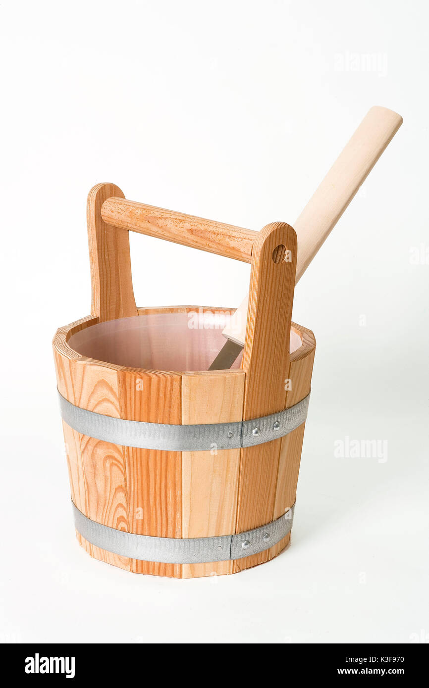 Bucket for sauna brew Stock Photo