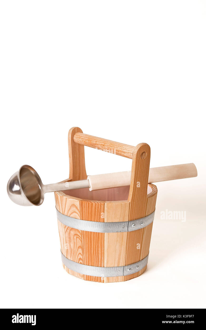 Bucket for sauna brew Stock Photo