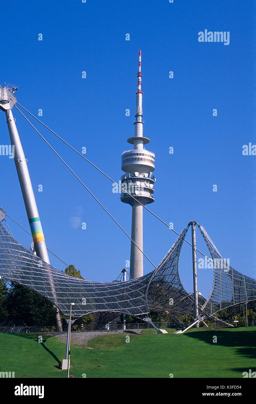 Olympic centre and television tower, Munich Stock Photo
